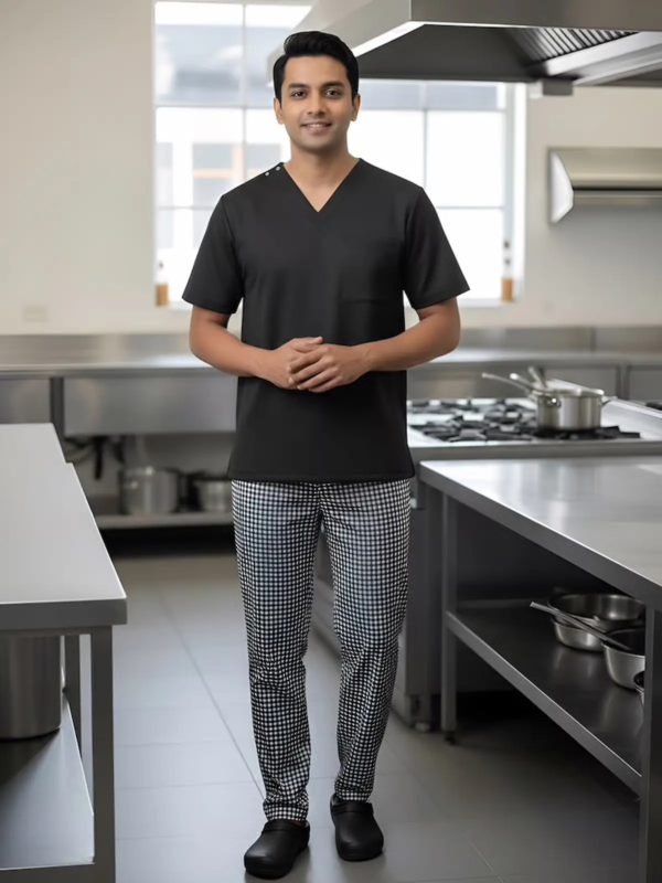 Men’s work top made from 100% PES breathable technical fabric, designed to wick moisture and dry quickly.