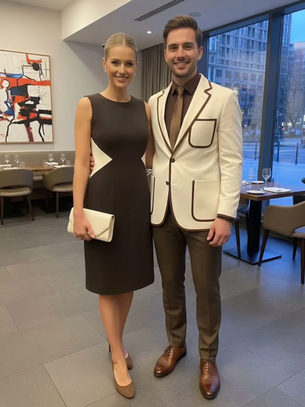 Elegant men’s outfit featuring a tailored white blazer