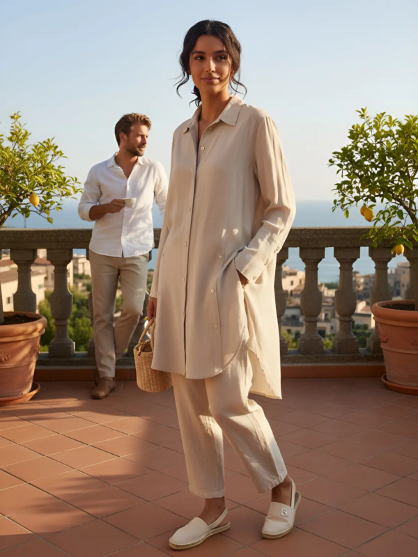 Minimal chic Guest Relations set made from ultra–light fabric.