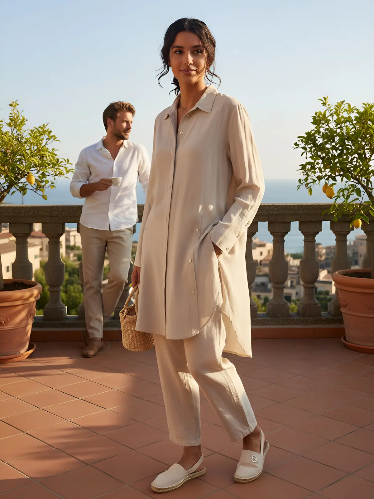 Minimal chic Guest Relations set made from ultra–light fabric.