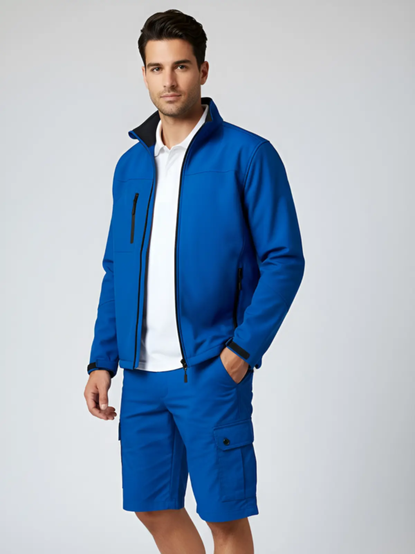 Three-layer softshell 340g/m² with windproof and waterproof 8000mm membrane and polar fleece lining